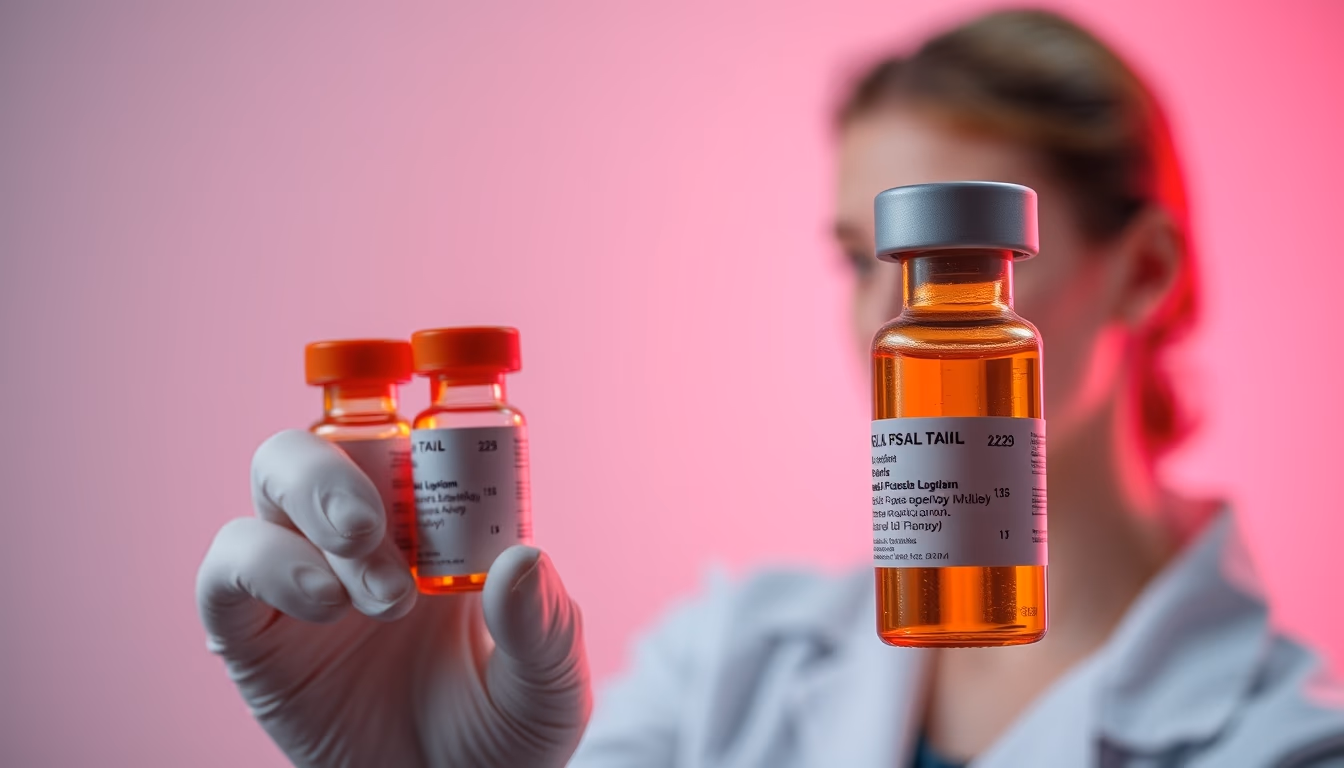 clinical trial vials in editorial style