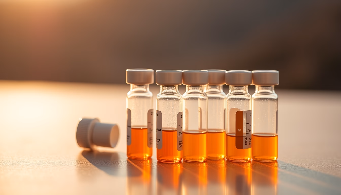 clinical trial vials in editorial style