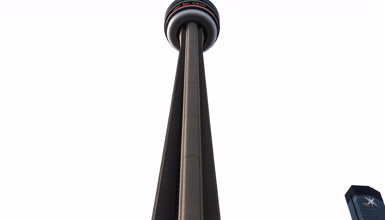 cn tower toronto in editorial style