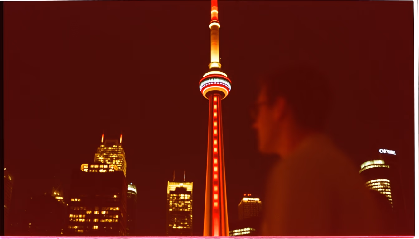 cn tower toronto in editorial style
