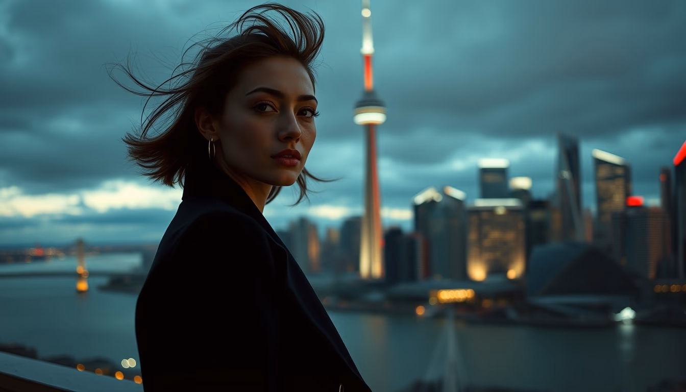 cn tower toronto in editorial style