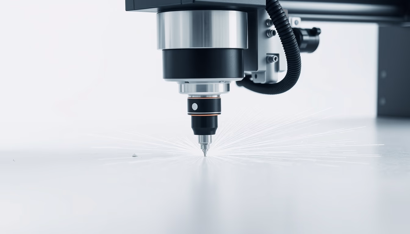 cnc machine cutting in editorial style