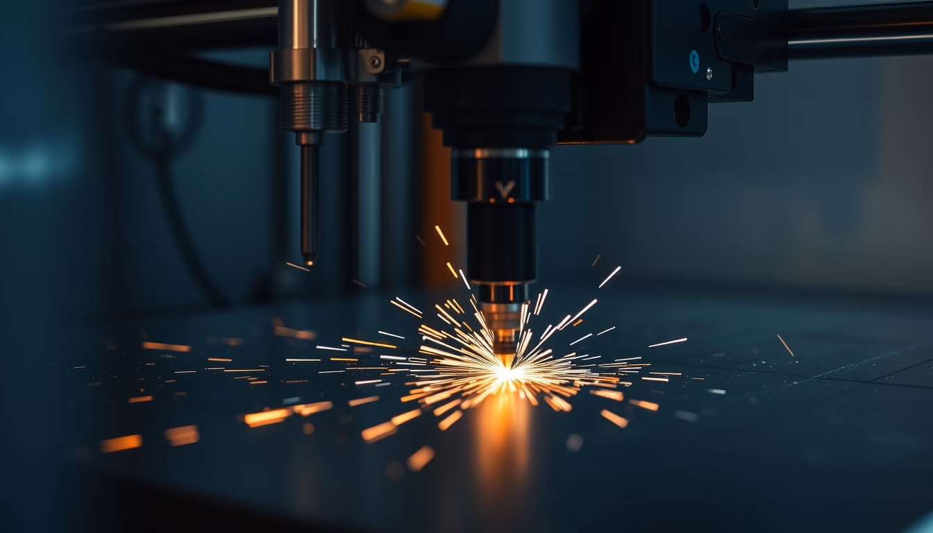 Cnc machine cutting em estilo editorial