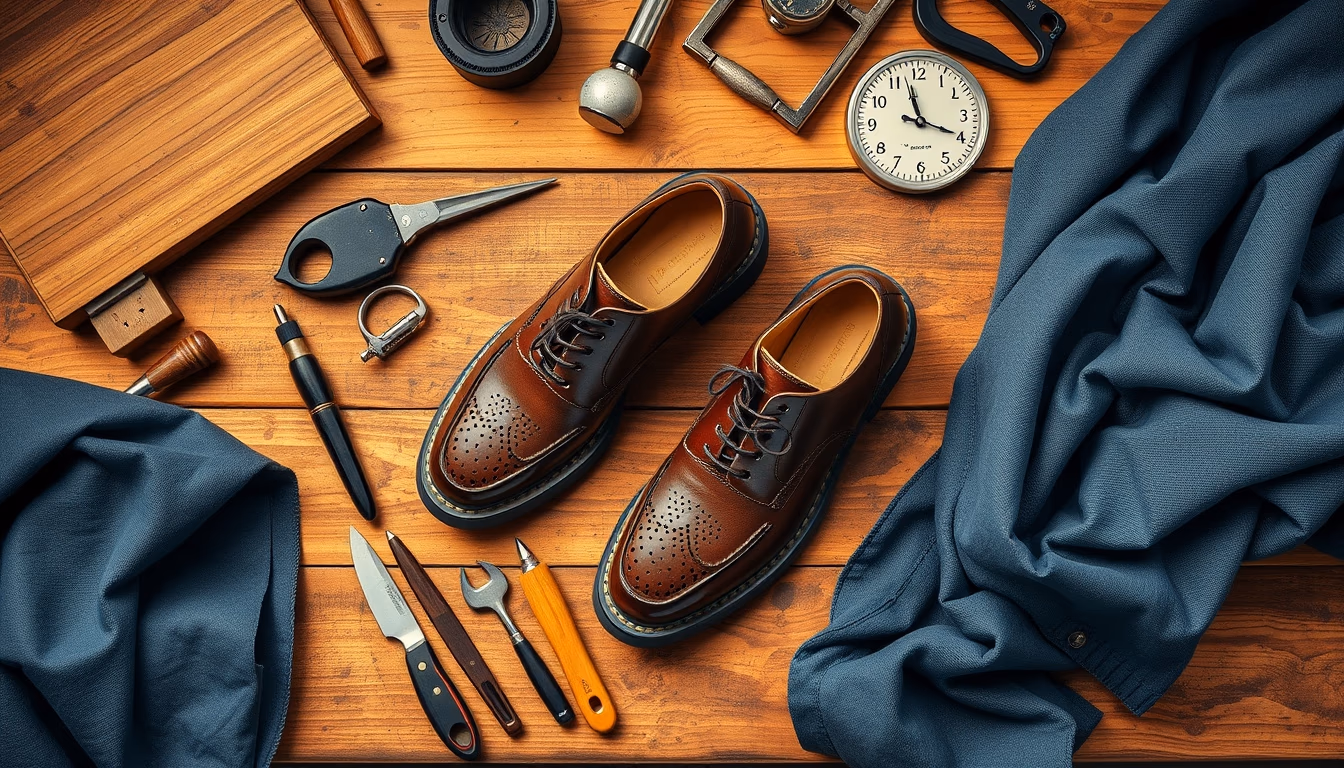 cobbler workbench in editorial style