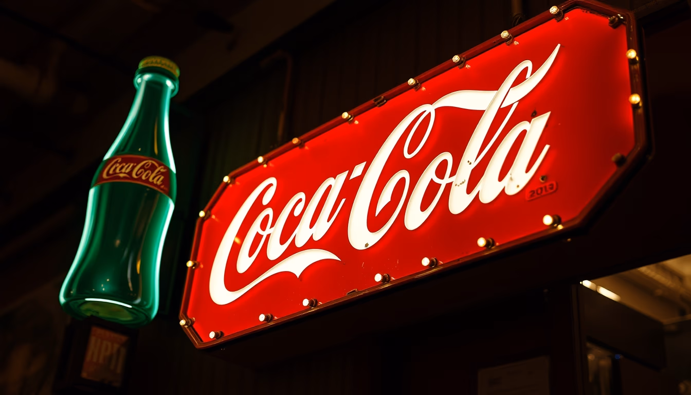 coca cola sign antique in editorial style
