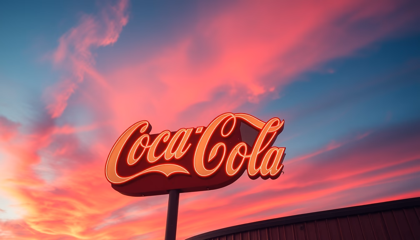 coca cola sign antique in editorial style