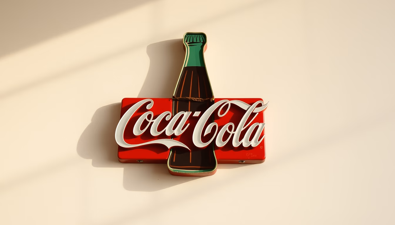 coca cola sign antique in editorial style