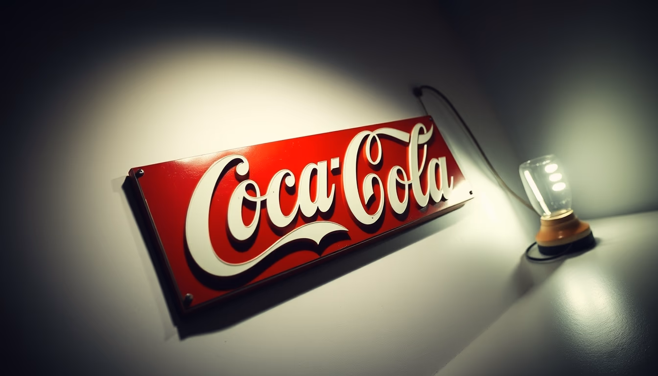 coca cola sign antique in editorial style