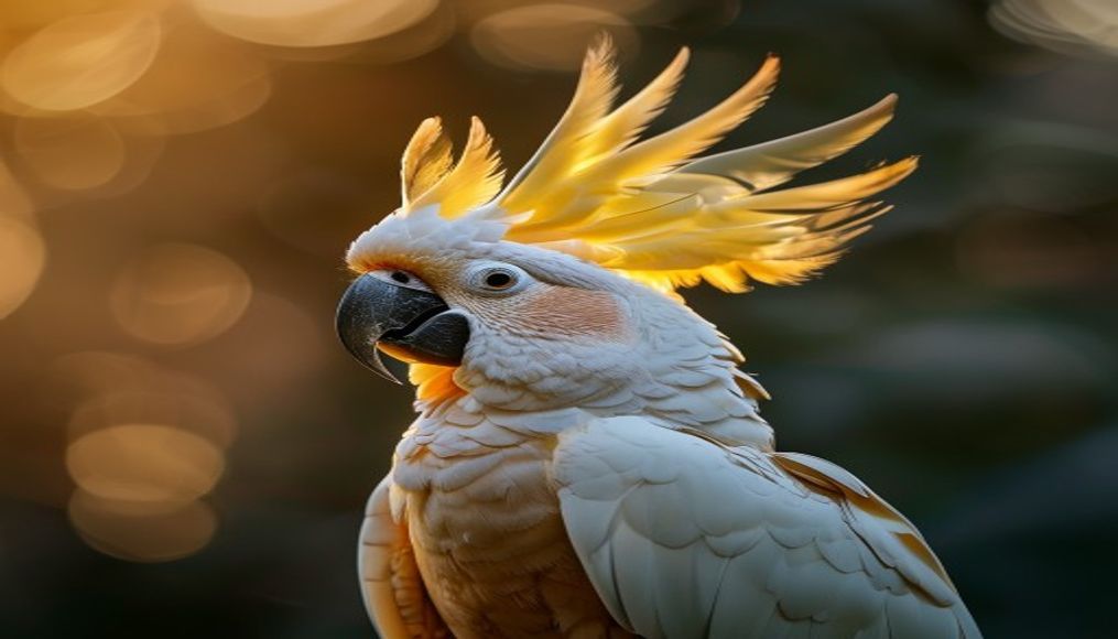 cockatoo crest open in editorial style