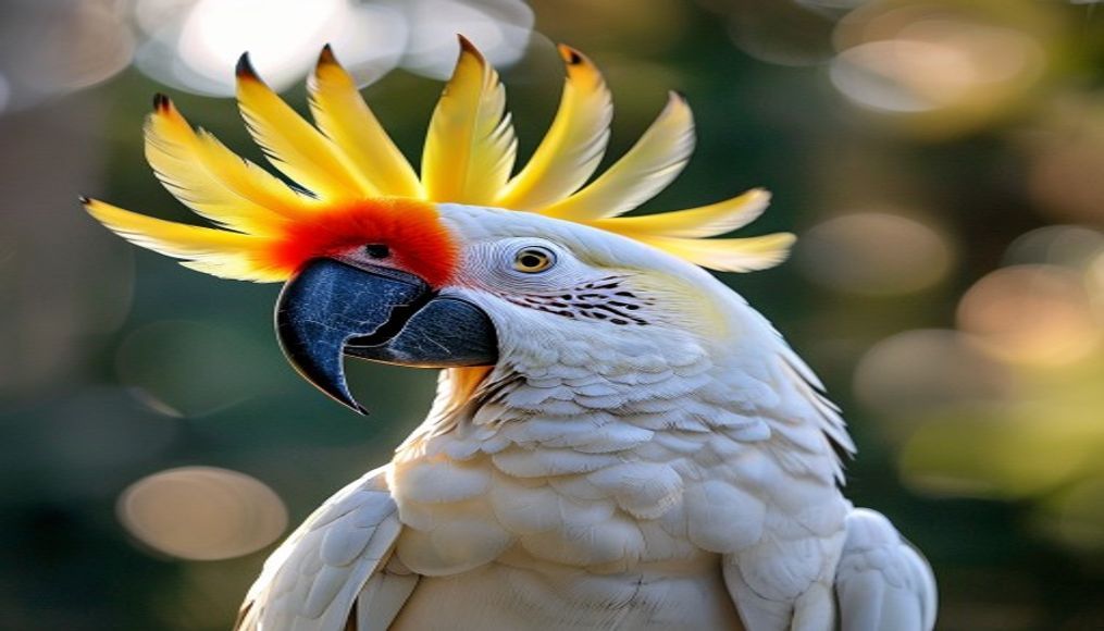 cockatoo crest open in editorial style