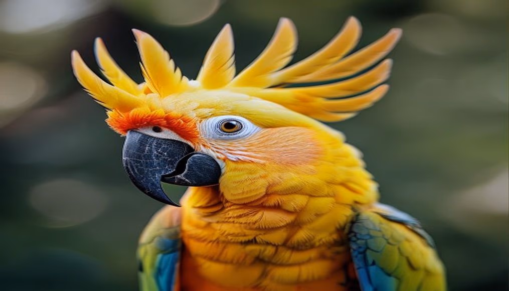 cockatoo crest open in editorial style