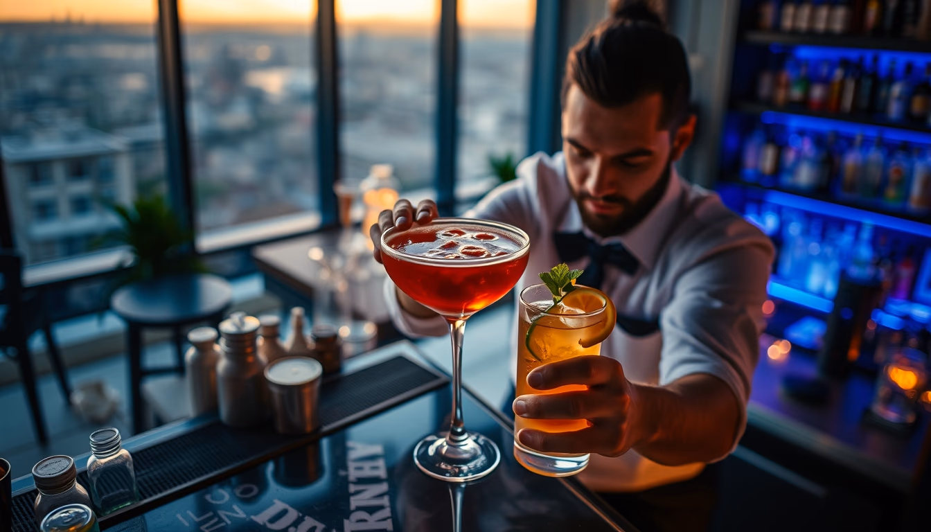 cocktail bar mixology in editorial style