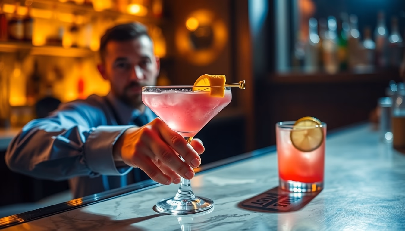 cocktail bar mixology in editorial style