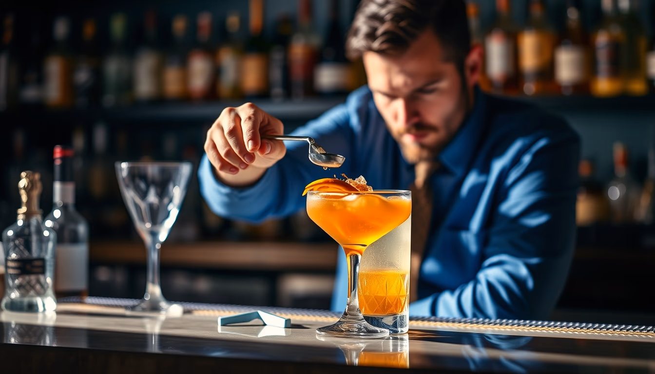 cocktail bar mixology in editorial style