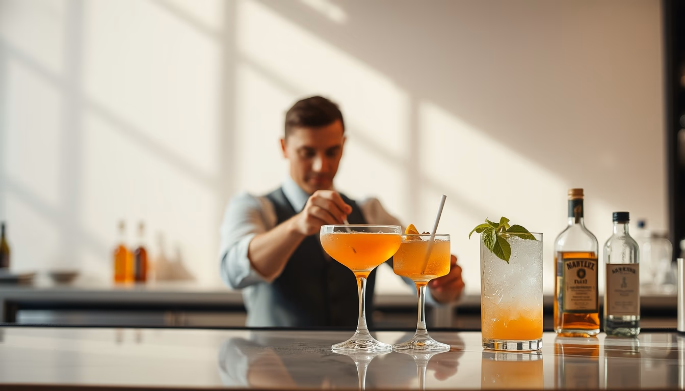 Cocktail bar mixology em estilo editorial