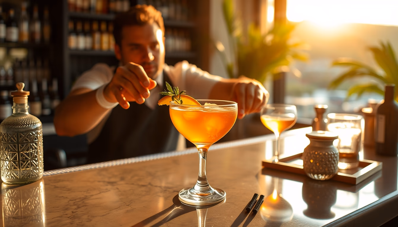 cocktail bar mixology in editorial style