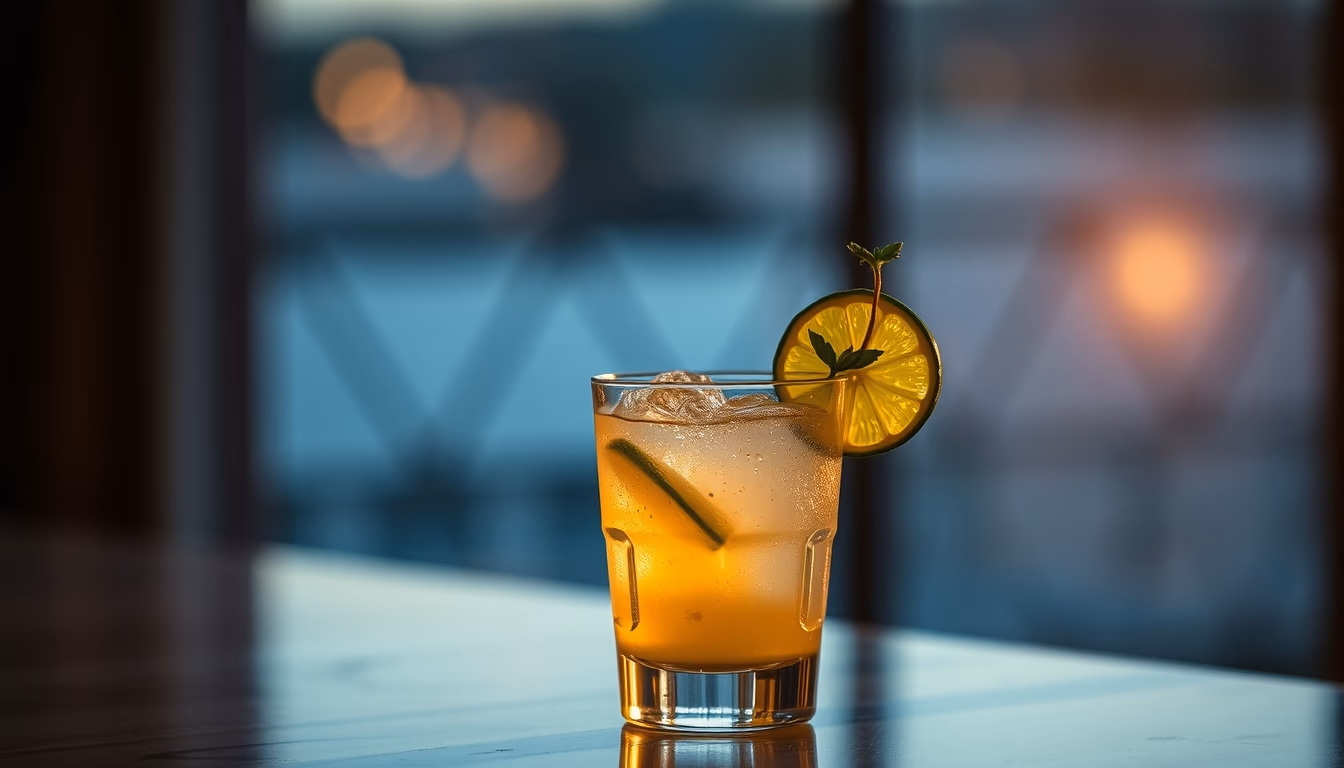 cocktail garnish lime in editorial style