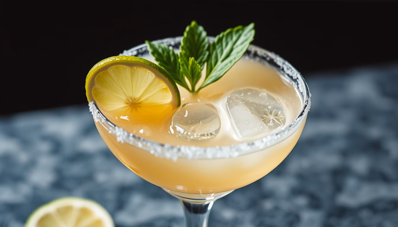 cocktail garnish lime in editorial style