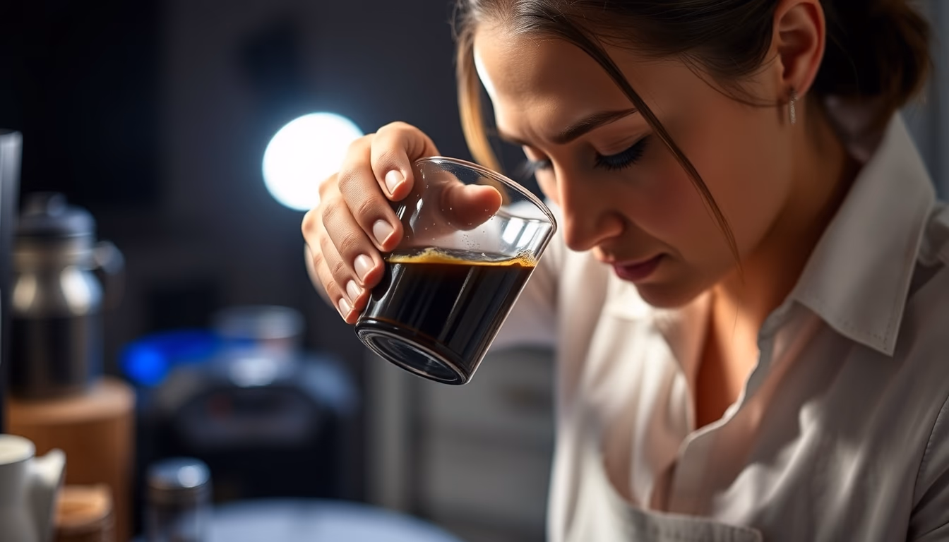 coffee cupping flight in editorial style