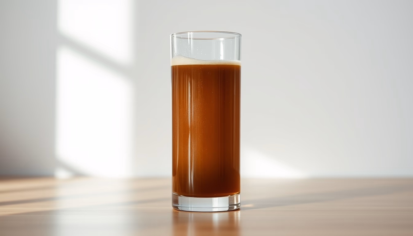 cold brew tower glass in editorial style