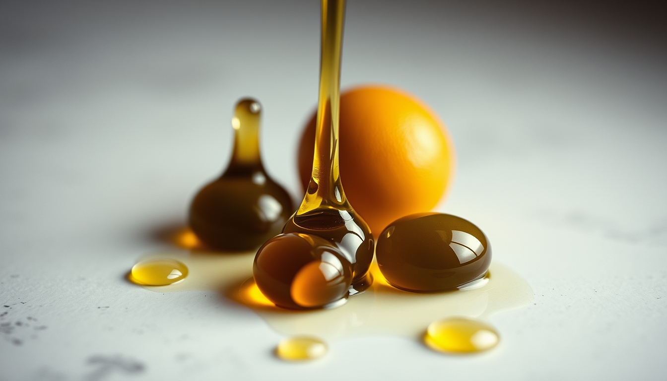 cold pressed olive oil drops in editorial style