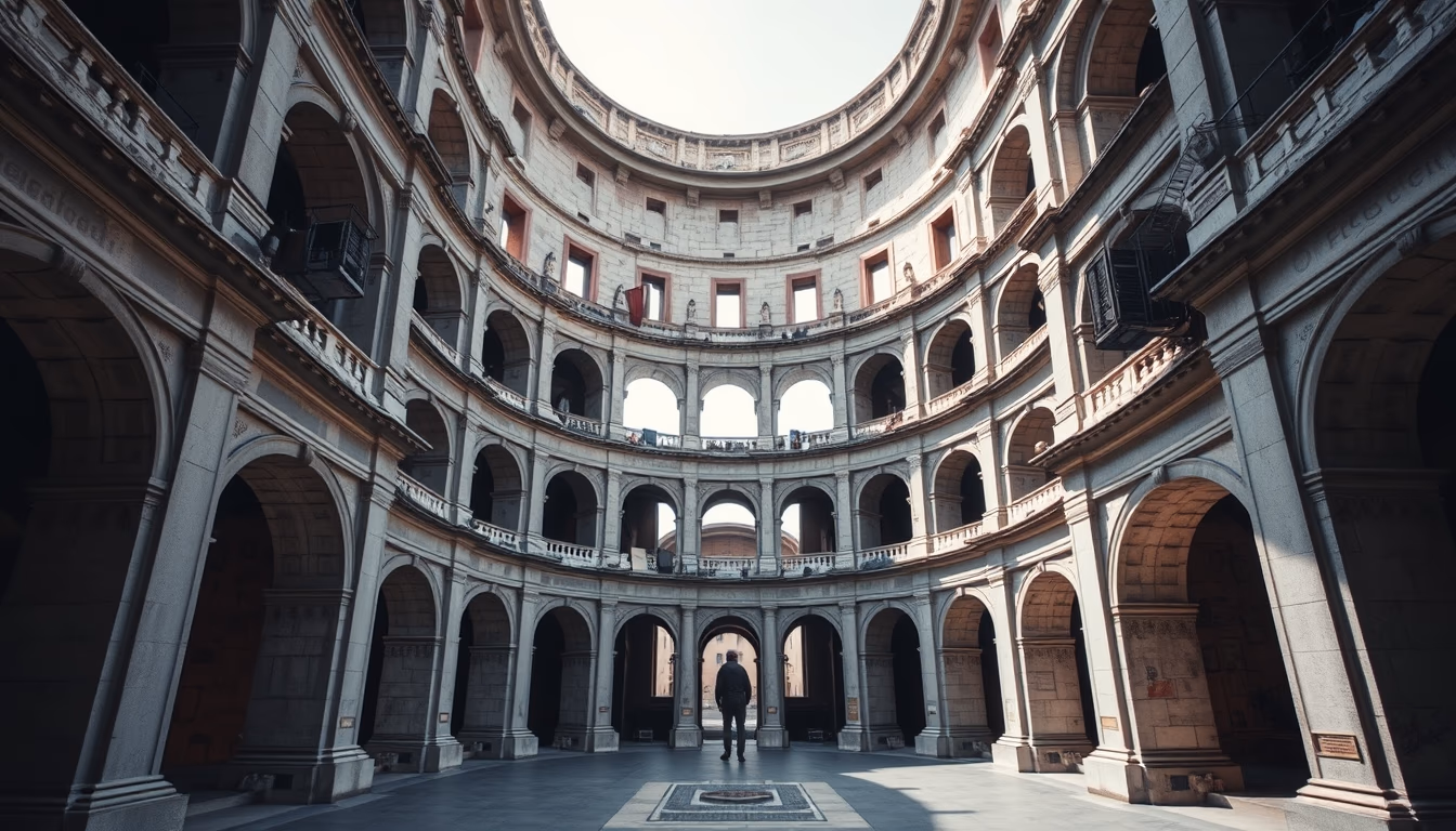 colosseum rome interior in editorial style