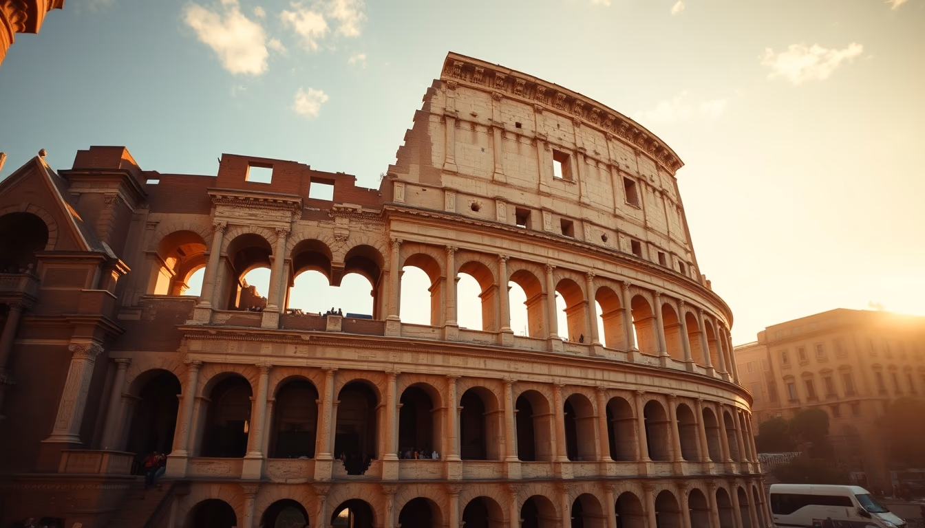 colosseum rome interior in editorial style