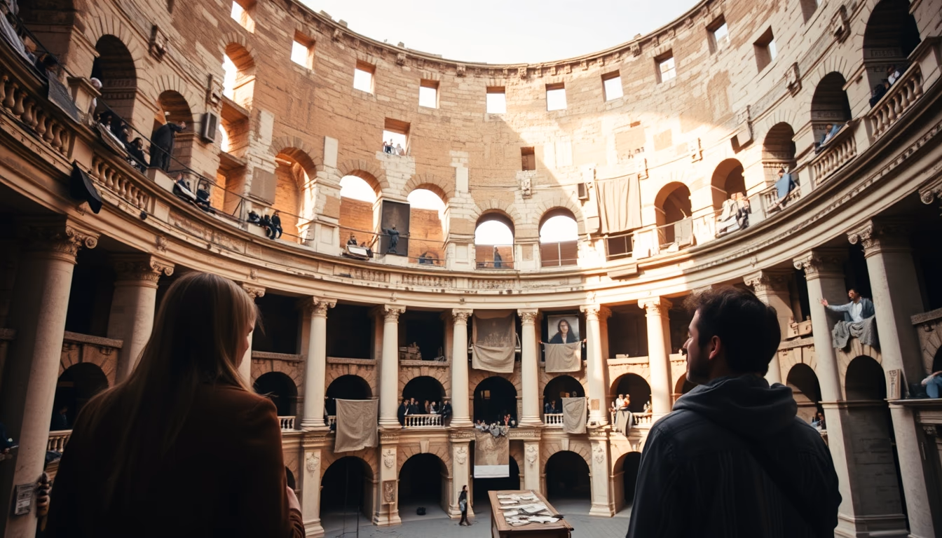 colosseum rome interior in editorial style