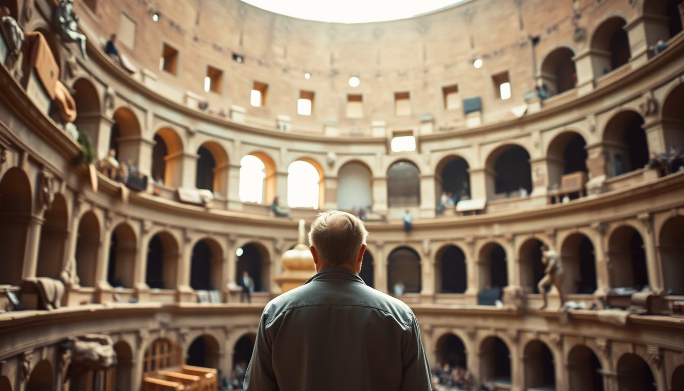 colosseum rome interior in editorial style