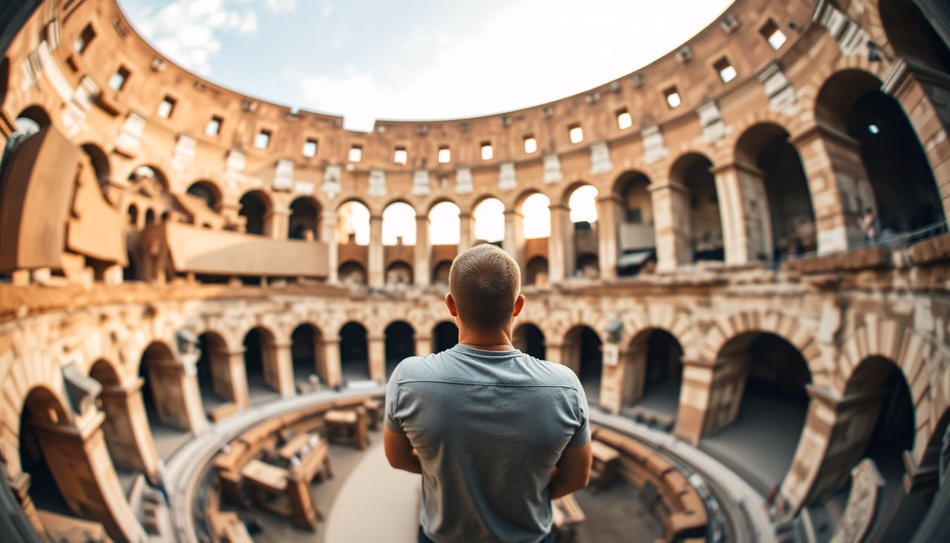 colosseum rome interior in editorial style