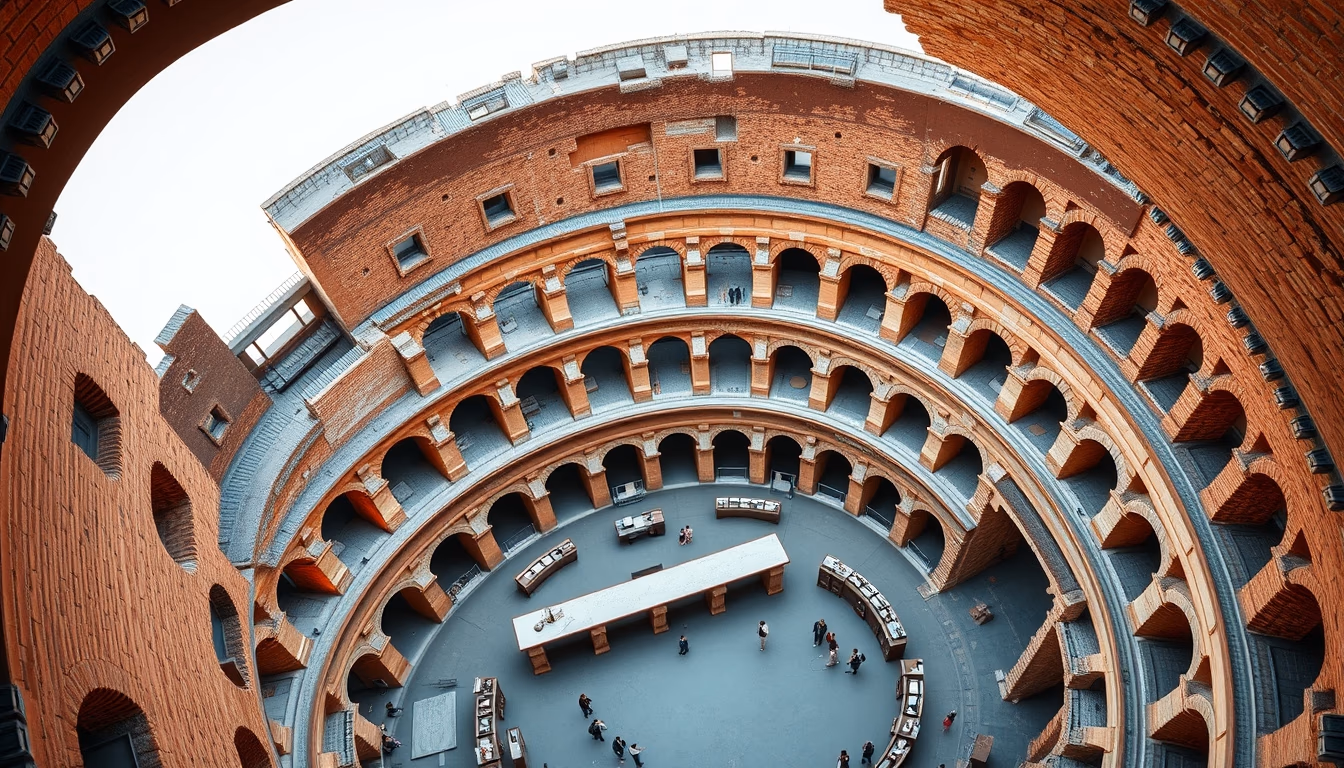 colosseum rome interior in editorial style