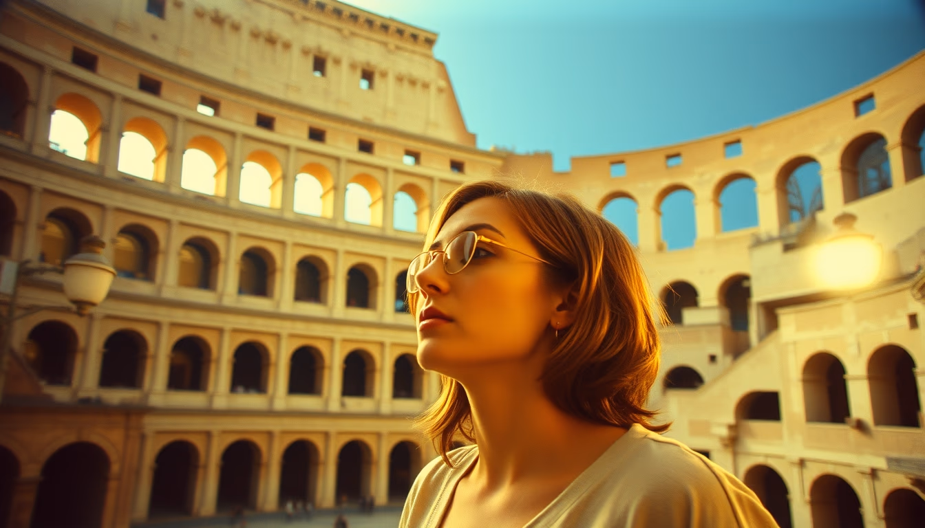 colosseum rome interior in editorial style