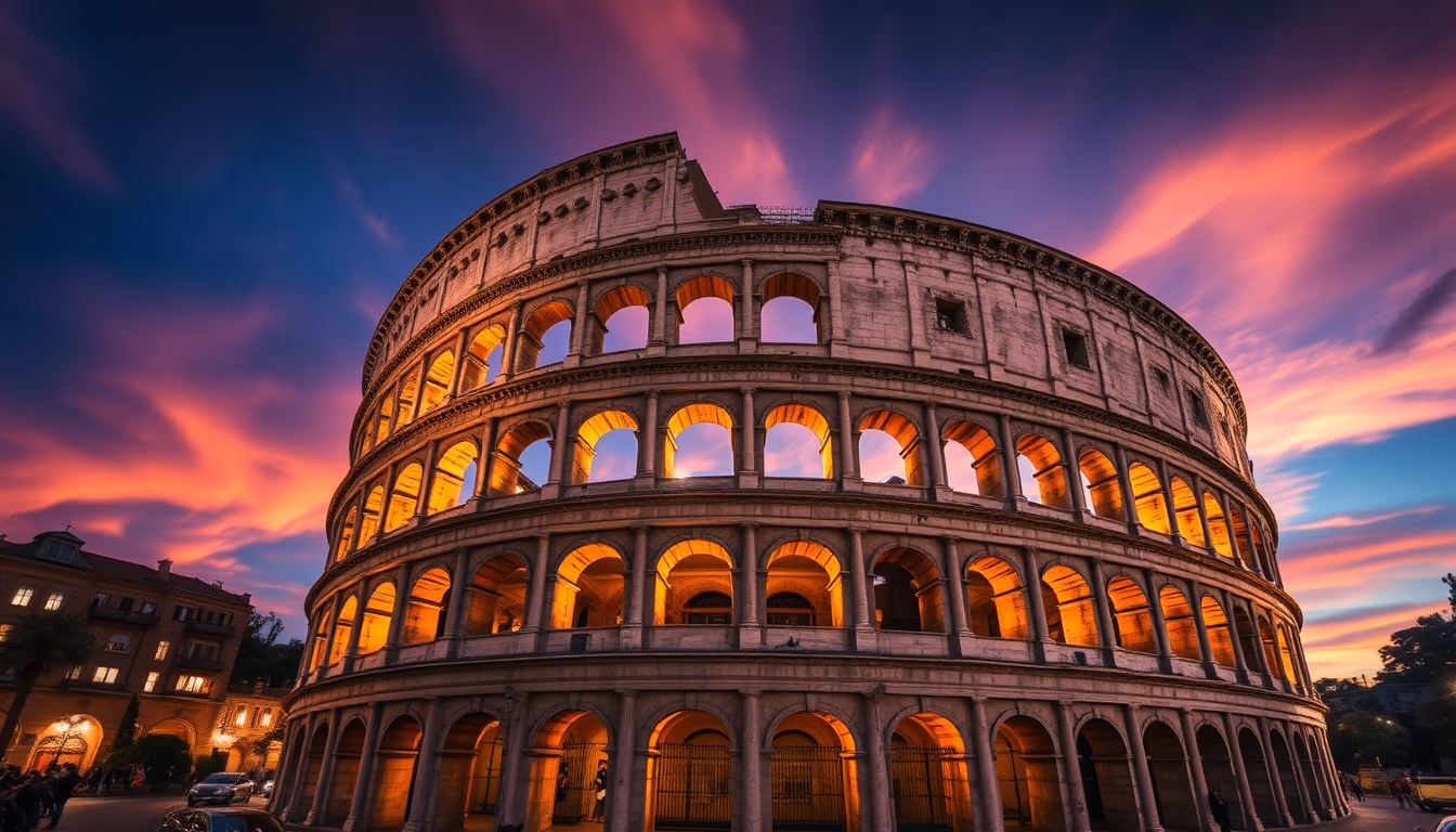 colosseum rome interior in editorial style