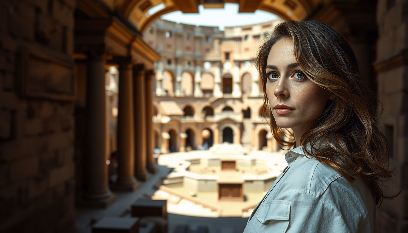 colosseum rome interior in editorial style