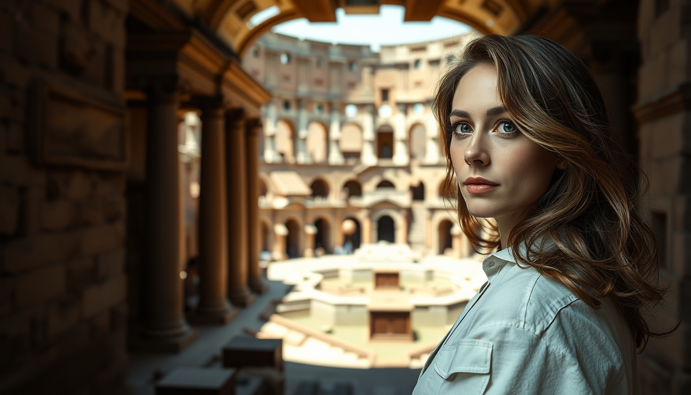 colosseum rome interior in editorial style