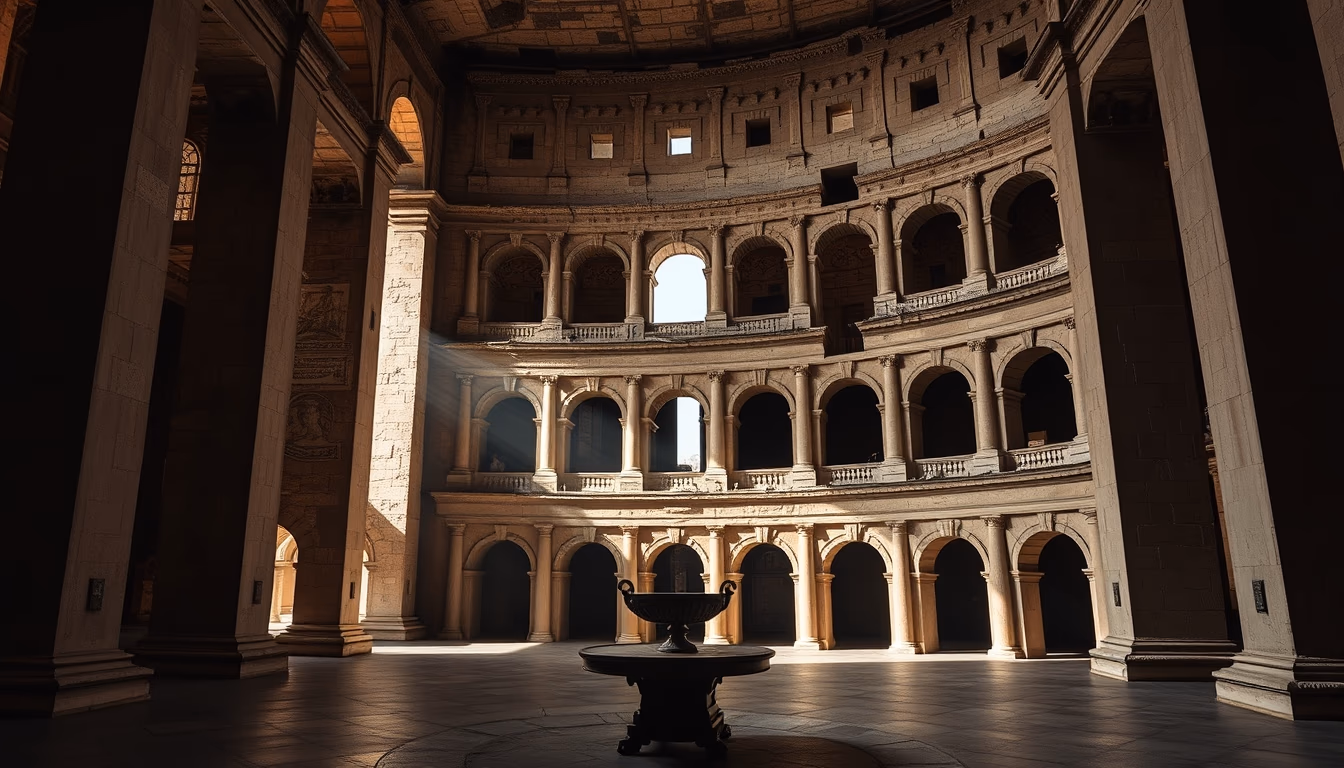 colosseum rome interior in editorial style