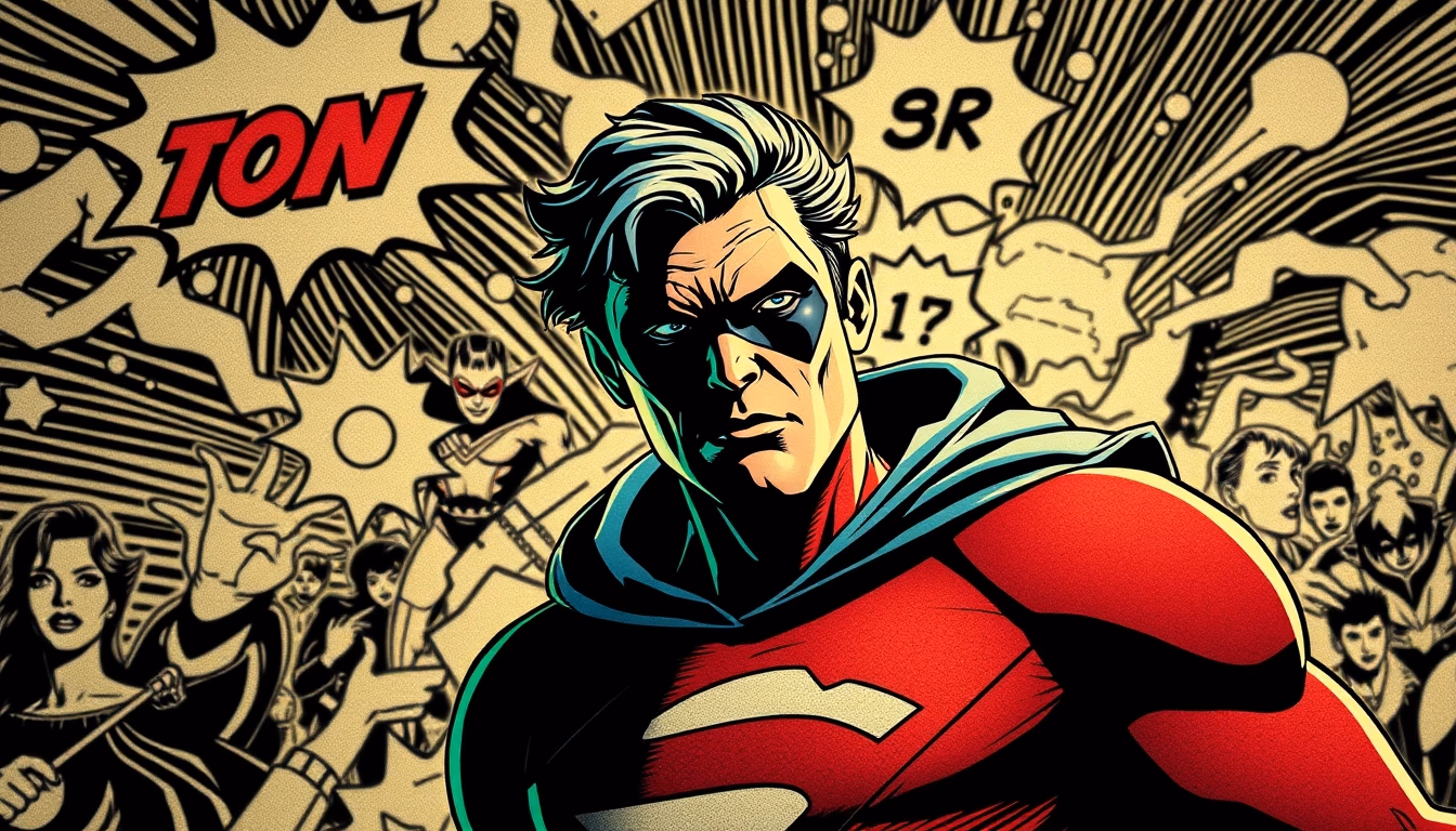 comic book art board in editorial style