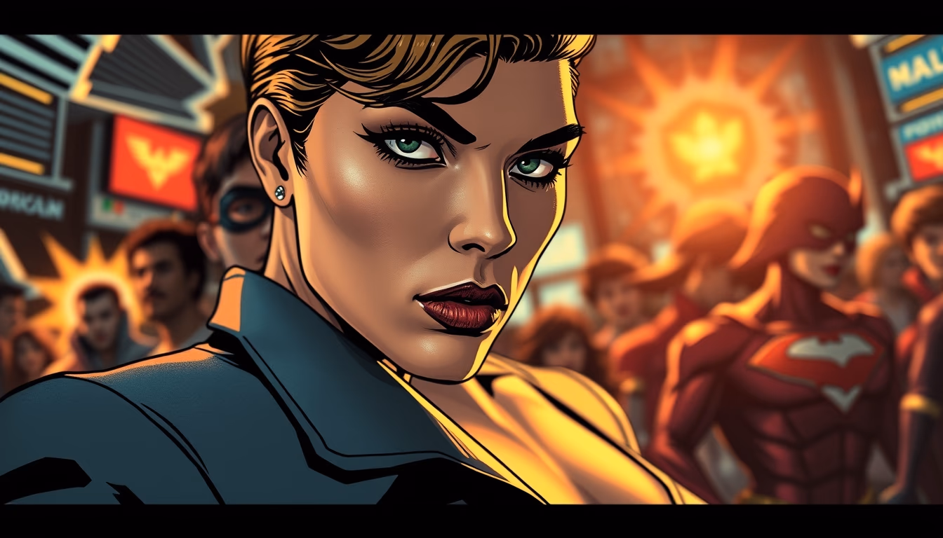 comic book art board in editorial style