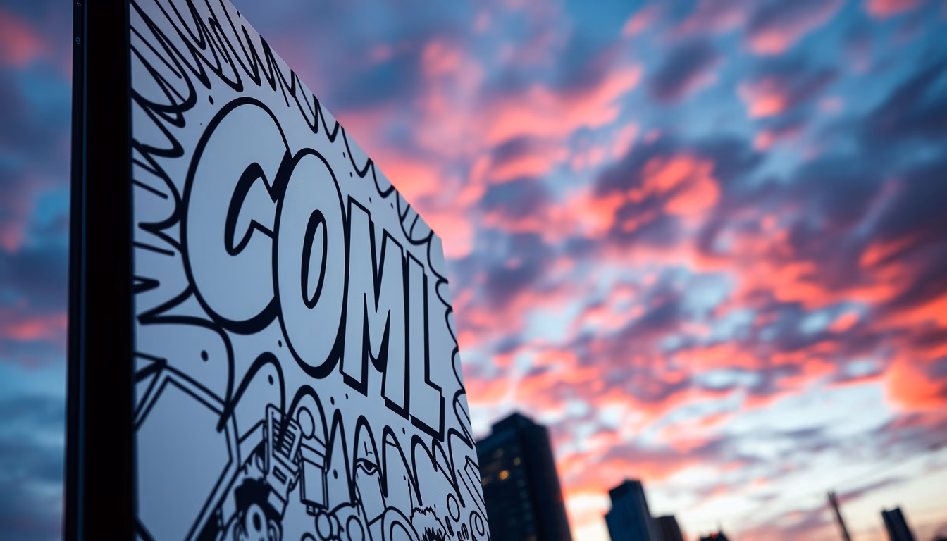 comic book art board in editorial style