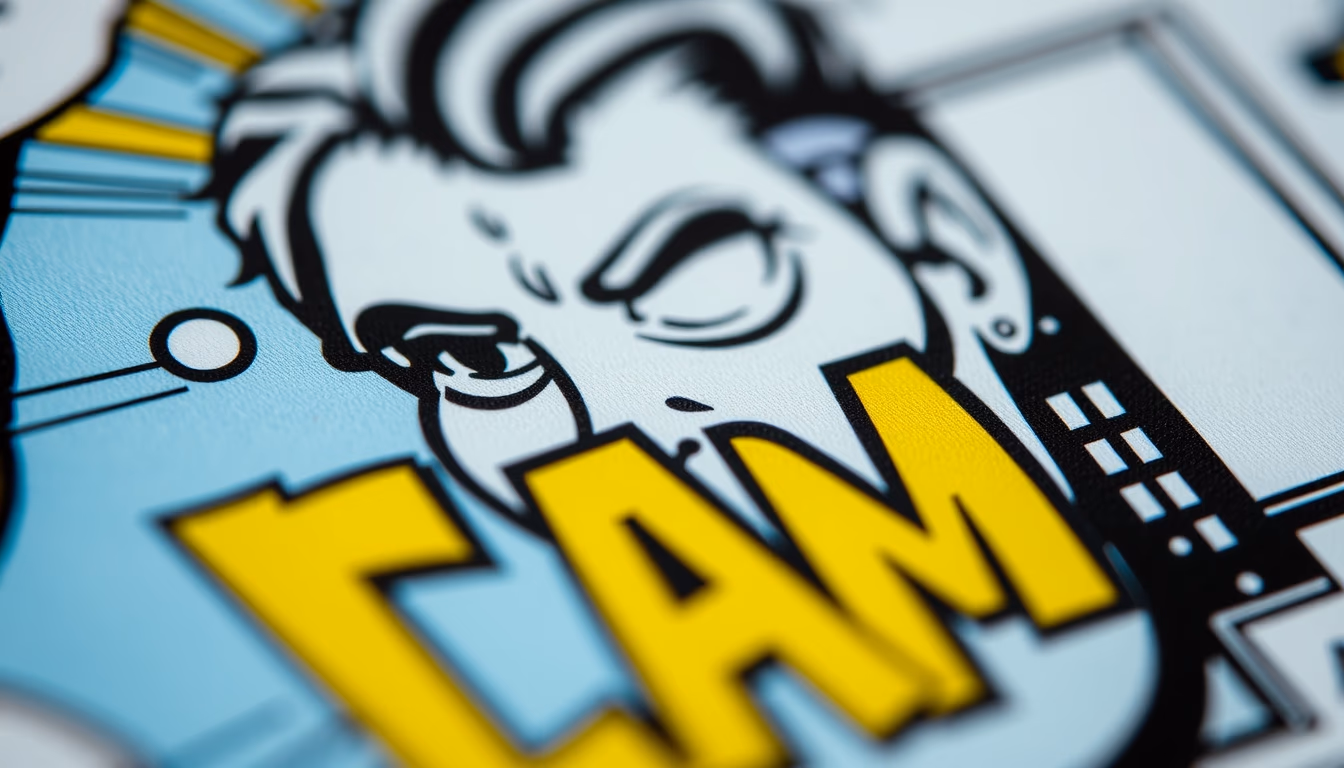 comic book art board in editorial style