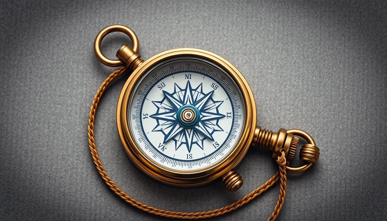 compass brass nautical in editorial style