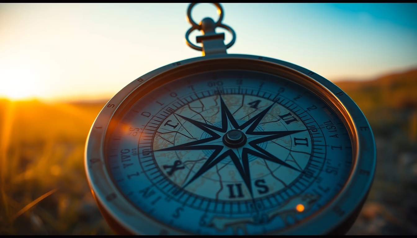 compass map outdoor in editorial style