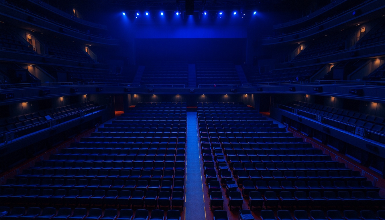 concert hall empty seats in editorial style