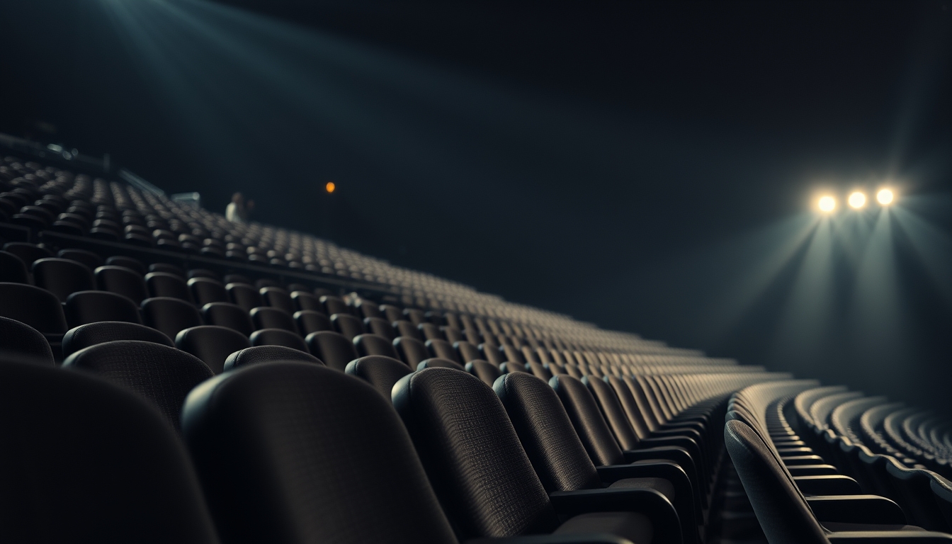 concert hall empty seats in editorial style