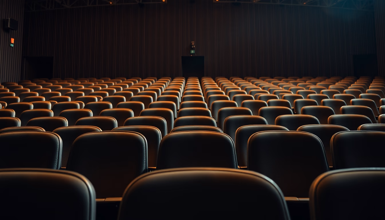 concert hall empty seats in editorial style