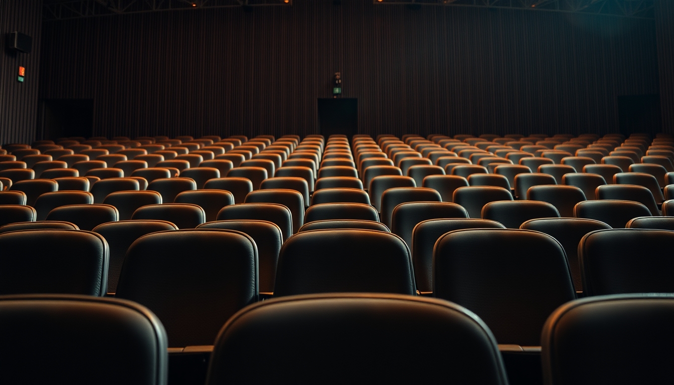 concert hall empty seats in editorial style