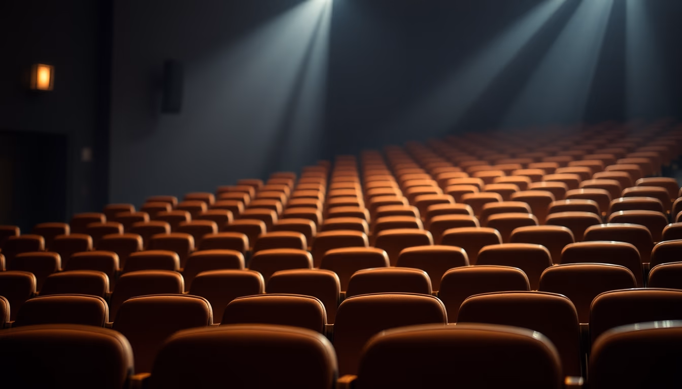 concert hall empty seats in editorial style