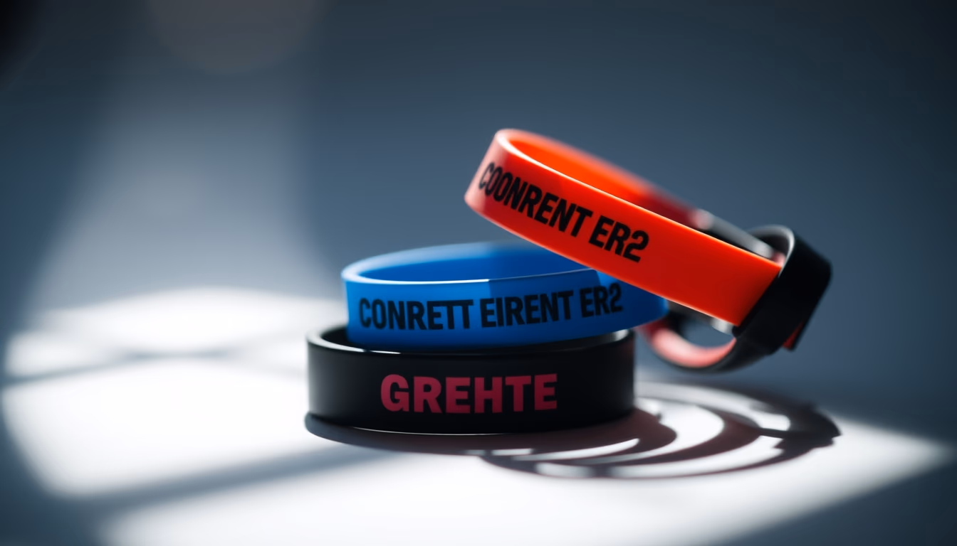 concert wristbands stack in editorial style