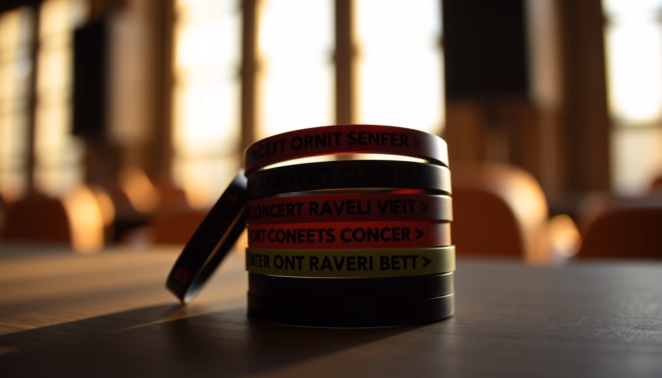Concert wristbands stack em estilo editorial