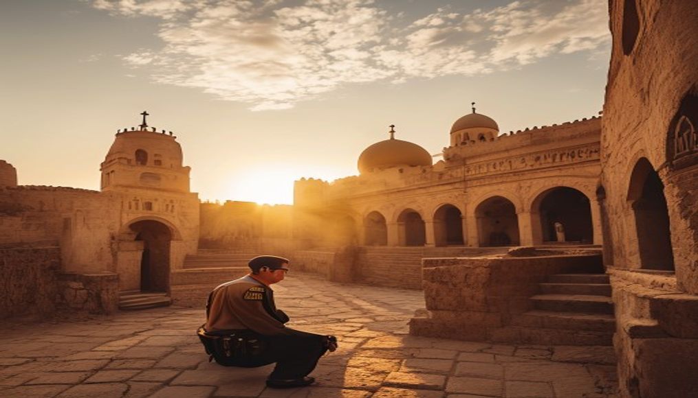 coptic monastery egypt in editorial style